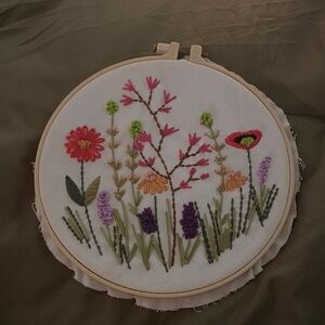 Floral Embroidery Hoop Art